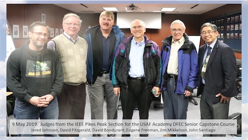 Pikes Peak Life Members participate in Judging of Senior Capstone Projects at the United States Air Force Academy in Colorado Springs (May 2019)