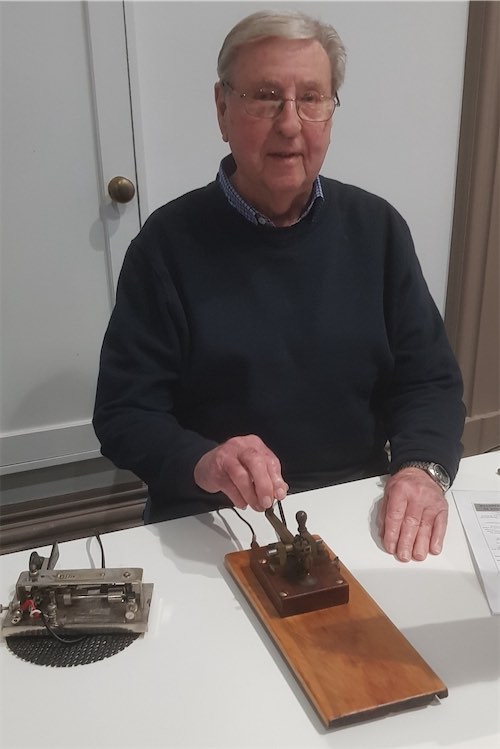Denis Hughes, Morse telegraphist with the Australian telecommunications authority from 1951 to 1965 demonstrated his skills