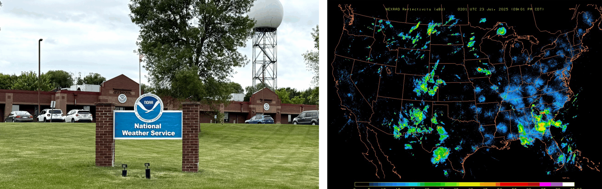  NEXRAD Radar Site; Composite Doppler Radar Map of US 