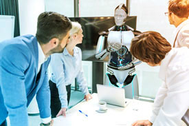 Strategic business meeting with Robotic AI